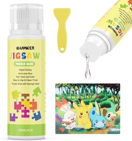 NAIMOER Puzzle Glue 240ML, DIY Diamond Art Sealer with Sponge Head & Applicators, 5D Puzzle Sealer Accessories Permanent Hold Shine Effect Diamond Art Glue for Diamond Art & Puzzle Glue in Saudi Arabia
