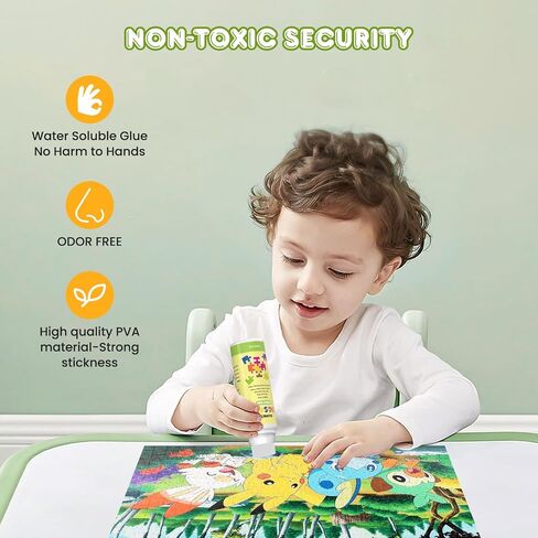 NAIMOER Puzzle Glue 240ML, DIY Diamond Art Sealer with Sponge Head & Applicators, 5D Puzzle Sealer Accessories Permanent Hold Shine Effect Diamond Art Glue for Diamond Art & Puzzle Glue in Saudi Arabia