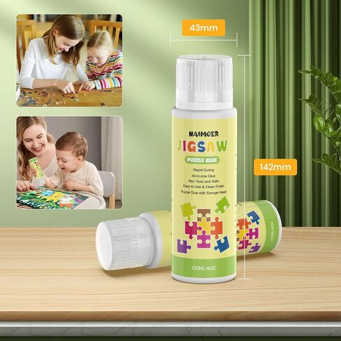 NAIMOER Puzzle Glue 240ML, DIY Diamond Art Sealer with Sponge Head & Applicators, 5D Puzzle Sealer Accessories Permanent Hold Shine Effect Diamond Art Glue for Diamond Art & Puzzle Glue in Saudi Arabia