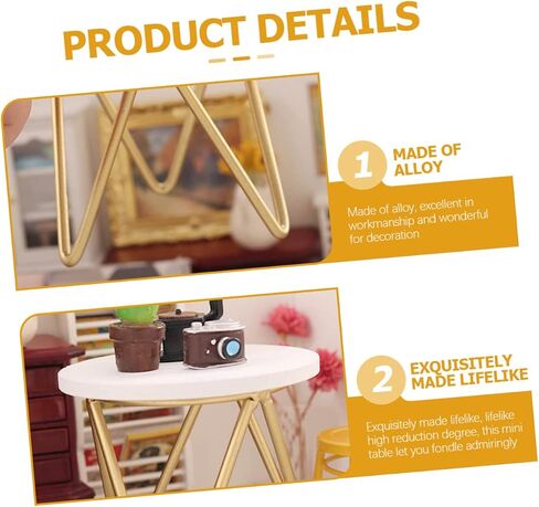 Toddmomy 1 6 Scale Doll Furniture 2pcs Wooden Round Table Room Toy Model Miniature for Dollhouse Living Tiny Scenes Furniture Tea Doll Nightstand Mini House Decor Scale Side Decoration in Kuwait
