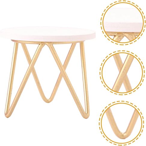 Toddmomy 1 6 Scale Doll Furniture 2pcs Wooden Round Table Room Toy Model Miniature for Dollhouse Living Tiny Scenes Furniture Tea Doll Nightstand Mini House Decor Scale Side Decoration in Kuwait