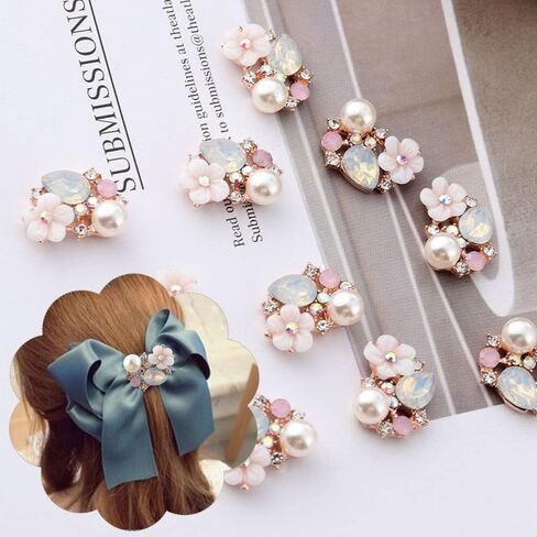 gofidin 10PCS Flower Rhinestone Buttons Flatback Plating Pearl Hairpin Decoration DIY Craft Apparel Sewing Jewelry Phone in Saudi Arabia