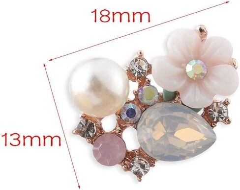 gofidin 10PCS Flower Rhinestone Buttons Flatback Plating Pearl Hairpin Decoration DIY Craft Apparel Sewing Jewelry Phone in Saudi Arabia