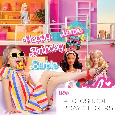 خلفية فتاة الدمية الوردية مقاس 7 × 5 لحفلات أعياد الميلاد - قماش منسوج مع لافتة ذات طابع جروميت لدعائم كشك تصوير الأفلام الفوتوغرافية وديكورات خلفية التقاط الصور ومستلزمات ديكور الغرفة in Kuwait