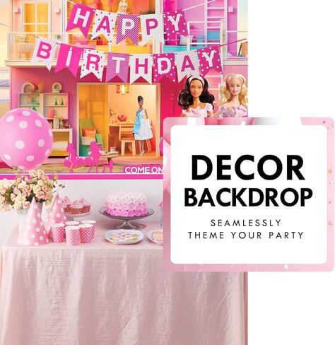 خلفية فتاة الدمية الوردية مقاس 7 × 5 لحفلات أعياد الميلاد - قماش منسوج مع لافتة ذات طابع جروميت لدعائم كشك تصوير الأفلام الفوتوغرافية وديكورات خلفية التقاط الصور ومستلزمات ديكور الغرفة in Kuwait