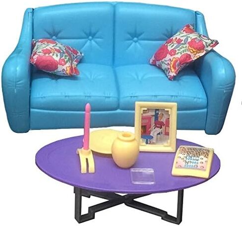 أثاث بيت الدمى غلوريا - مجموعة لعب عثمانية لأريكة تلفزيون لغرفة العائلة in Kuwait