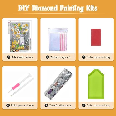 مجموعات الطلاء الماسي 5D من NAIMOER للبالغين والأطفال، لوحة الماس زهرة الأقحوان مع زجاجة الماس مجموعات الرسم الماسي مجموعات الفنون الحرفية للديكور المنزلي الجداري 12 × 16 بوصة in Kuwait