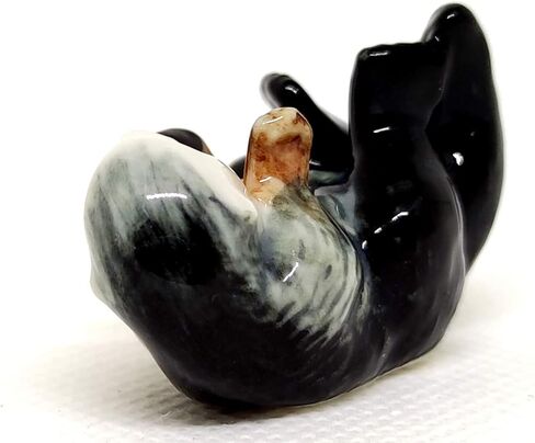 SSJSHOP Sea Otter Micro Tiny Dollhouse Figurines Hand Painted Ceramic Animals Collectible Gift Home Decor (Baby Sea Otter) in Kuwait