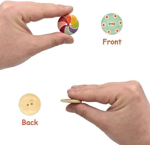 200 Pcs Vintage Round Wooden Buttons with 2 Holes for DIY Sewing Crafts Scrapbooking Random Color (Vintage 20mm) in Saudi Arabia