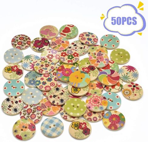 200 Pcs Vintage Round Wooden Buttons with 2 Holes for DIY Sewing Crafts Scrapbooking Random Color (Vintage 20mm) in Saudi Arabia