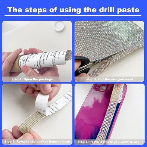 Yantuo 9.45x15.75 بوصة كريستال AB أوراق حجر الراين ذاتية اللصق، ملصق أحجار كريمة مقطوعة بالألماس اللامع لتزيين المنزل والأحذية والفساتين والسيارة والمنزل وإطار الصورة (كريستال AB) in Kuwait