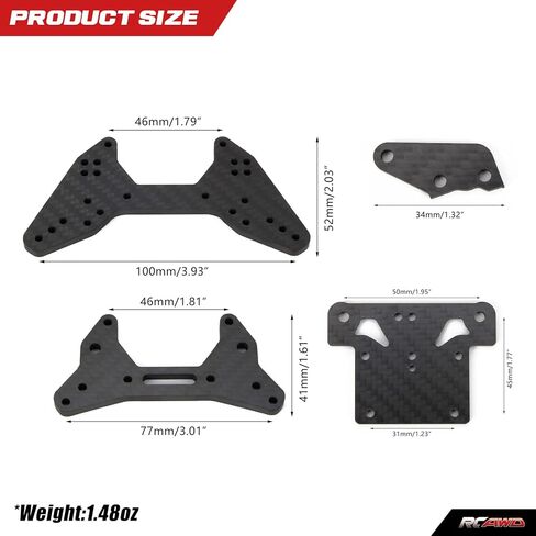 RCAWD Carbon Fiber Steering Plate Top Plate Shock Tower for Arrma 1-7 1-8 6s Blx Infraction Fireteam Mojave Felony Kraton Notorious Outcast Typhon Limitless Talion RTR/Exb Hopups Upgrade Parts in Saudi Arabia