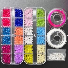 4mm Natural Round Stone Beads Gemstone Beading Loose Gemstone Beads DIY Smooth Beads for Bracelet Necklace Earrings Jewelry Making (4mm Stone Beads 600pcs, 24Colours)