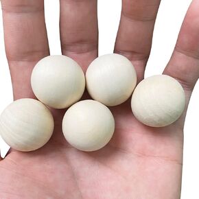 Round Wooden Balls 1 inch, 50 Pieces Unfinished Round Wood Balls Craft Small Wooden Balls, for DIY Craft Projects and Gnome Noses in Kuwait
