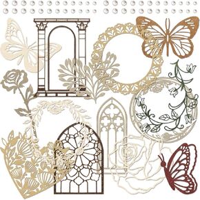 5 Packs Paper Lace Cutouts Vintage Lace Paper Frame Decorative Paper Die-cut Paper Border Multicolored Specialty Paper Lace Doily for Scrapbooking Journaling Card Making Crafts (Fancy) in Kuwait