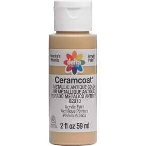 طلاء Delta Creative Ceramic Coat Metallic And Pearl Acrylic بألوان متنوعة (56.67 جم)، 2614، Aqua Cool Pearl, (عبوة من 6) in Kuwait