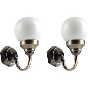 1:12 مقياس دمية 12 فولت الجدار الشمعدان، قاعدة معدنية الزجاج الظل مع المكونات in Kuwait