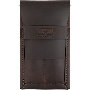 Double Pen Case Handmade from Full Grain Leather - Bourbon Brown