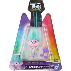 ترولز دمية دريم ووركس وورلد تور ساتان، دمية قابلة للتجميع مع ملحق جيتار ومشبك شعر، مجسم لعبة مستوحى من فيلم وورلد تور in Kuwait