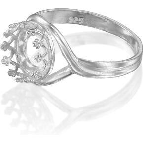 925 Sterling Silver Size 5-9 Ring Blank with 8mm Round Bezel in Kuwait
