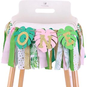 Wild One Banner For 1st Birthday - Wild One Birthday Banner For Photo Booth Props And Backdrop Cake Smash,best Wild One Birthday Decorations For Baby (Pink Safari Highchair Banner)