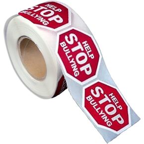 250 Help Stop Bullying Stop Sign Shaped Stickers for Anti Bullying Awareness, School Events and Fundraisers -