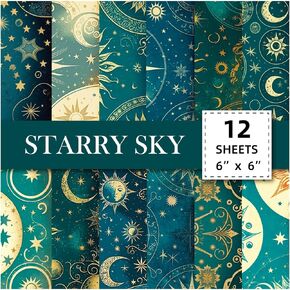 Tarot Galaxy Scrapbook Paper Pad 6x6,Vintage Patterned Cardstock Paper,Single-Sided Decopodge Paper,DIY Decorative Craft Paper,Scrapbooking Junk Journal Gift Card Making Wrapping Paper