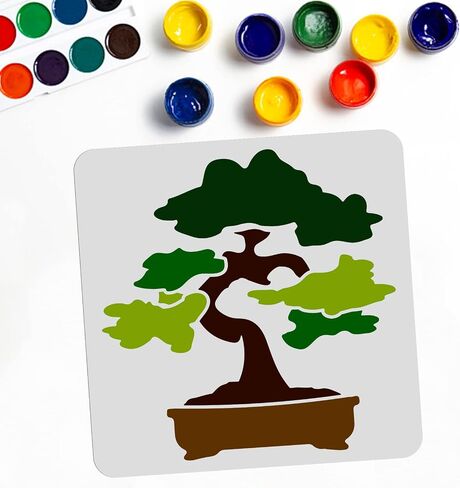 MAYJOYDIY موريل استنسل الفطر استنسل اللوحة الفطر نمط العشب الفطر 11.8 × 11.8 بوصة استنسل حديقة قابلة لإعادة الاستخدام للرسم على الخشب والأرضيات والجدار والبلاط الديكور in Kuwait