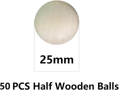 كرات خشبية مستديرة مقاس 2.54 سم، 50 قطعة من الكرات الخشبية المستديرة غير المكتملة، كرات خشبية صغيرة، للمشروعات اليدوية اليدوية وأنوف القزم in Kuwait