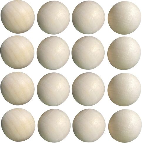 كرات خشبية مستديرة مقاس 2.54 سم، 50 قطعة من الكرات الخشبية المستديرة غير المكتملة، كرات خشبية صغيرة، للمشروعات اليدوية اليدوية وأنوف القزم in Kuwait