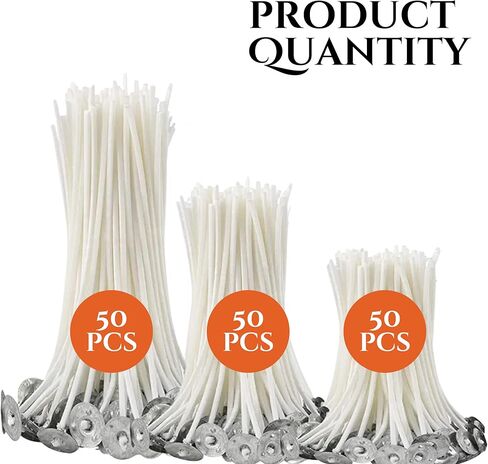 150PCS Candle Wicks with Metal Tabs – 3.5 Inch 6 Inch 8 Inch Cotton Candle Wicks with Metal Sustainer Tabs for Candle Making Candle DIY Candle Making Supplies for Candlemaking in Saudi Arabia