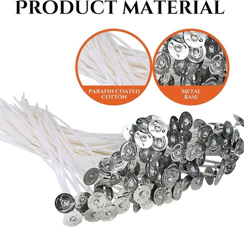 150PCS Candle Wicks with Metal Tabs – 3.5 Inch 6 Inch 8 Inch Cotton Candle Wicks with Metal Sustainer Tabs for Candle Making Candle DIY Candle Making Supplies for Candlemaking in Saudi Arabia