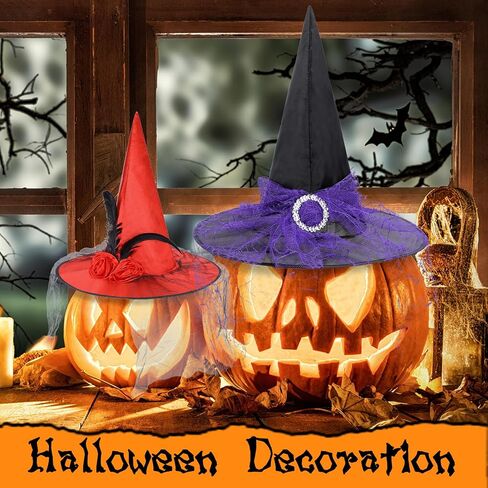 Zando Kids Witch Hat for Women Lace Girls Halloween Witches Hat for Decoration Witch Costume for Halloween Cosplay Party in Saudi Arabia