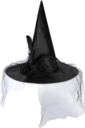 Zando Kids Witch Hat for Women Lace Girls Halloween Witches Hat for Decoration Witch Costume for Halloween Cosplay Party in Saudi Arabia
