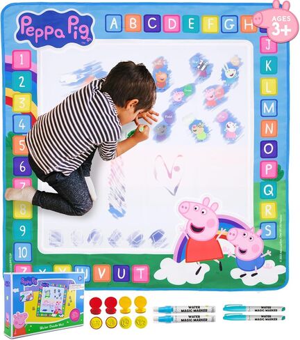 Kids Toys Water Doodle Mat - Peppa Pig 39.37 X 39.30 Inches Reusable Large Painting Writing Color Doodle Mat Drawing Board, Toddler Educational Toys for Age 3 and Up Year Old Girls & Boys in Saudi Arabia