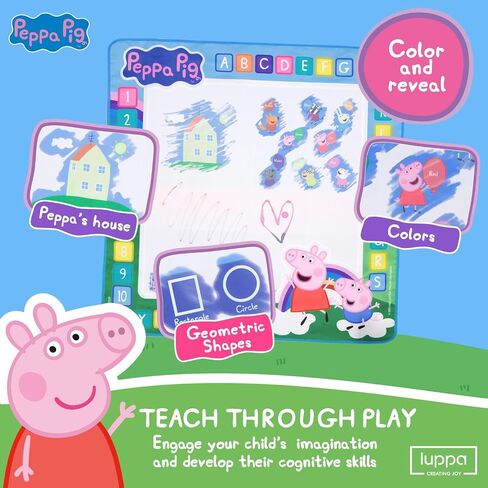 Kids Toys Water Doodle Mat - Peppa Pig 39.37 X 39.30 Inches Reusable Large Painting Writing Color Doodle Mat Drawing Board, Toddler Educational Toys for Age 3 and Up Year Old Girls & Boys in Saudi Arabia