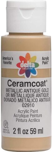 طلاء Delta Creative Ceramic Coat Metallic And Pearl Acrylic بألوان متنوعة (56.67 جم)، 2614، Aqua Cool Pearl, (عبوة من 6) in Kuwait