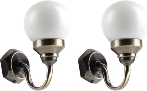 1:12 مقياس دمية 12 فولت الجدار الشمعدان، قاعدة معدنية الزجاج الظل مع المكونات in Kuwait