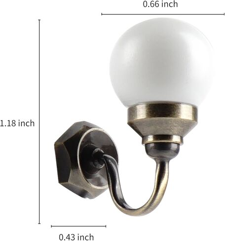 1:12 مقياس دمية 12 فولت الجدار الشمعدان، قاعدة معدنية الزجاج الظل مع المكونات in Kuwait