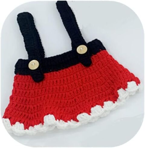 دعائم التصوير الفوتوغرافي للاطفال حديثي الولادة بتصميم سانتا كلوز مصنوعة يدويا من الكروشيه مع قبعة وتنورة وحذاء ودعائم التصوير للفتيات الصغيرات in Kuwait