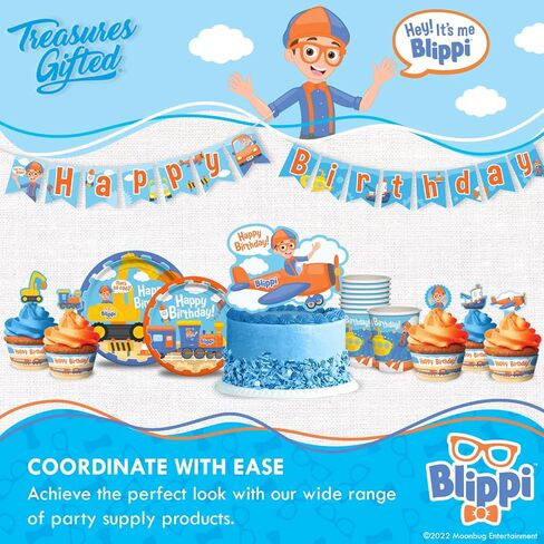 لوحات Blippi Excavator المرخصة رسميًا من Treasures Gifted 16ct - 9in Blippi Party Plates - لوازم حفلات أعياد الميلاد Blippi - أطباق ورقية Blippi - أطباق Blippi - لوازم حفلات Blippi in Saudi Arabia