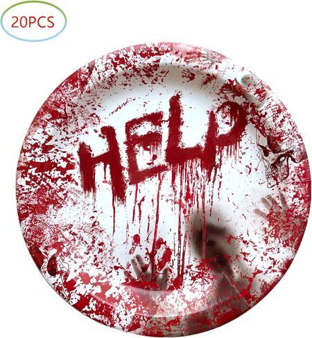 لوازم حفلات الهالوين الدموية، 20 طبق و20 منديل، لتزيين حفلات الهالوين المخيفة in Kuwait