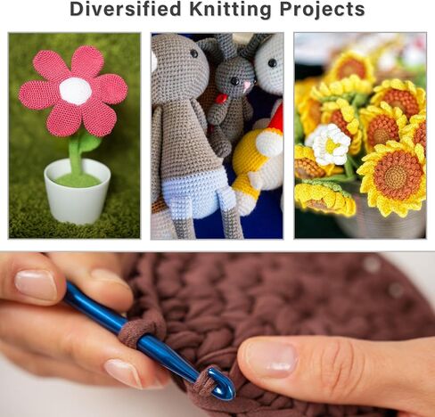 Crochet Kits for Beginners with Case, 78PCS Crochet Hooks Set Beginners Crochet Kit with Canvas Tote Bag, 10 Yarns and Crochet Hooks, Knitting Needles, Crochet Starter Kit for Kids Adults Professional in Kuwait