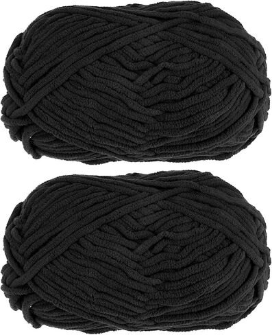 HARFINGTON 2Skeins شنيل غزل بطانية غزل 2x100g/7.1oz #6 سوبر ضخمة البوليستر الحياكة الناعمة لنسيج الكروشيه حقيبة وشاح قبعة، أخضر in Kuwait