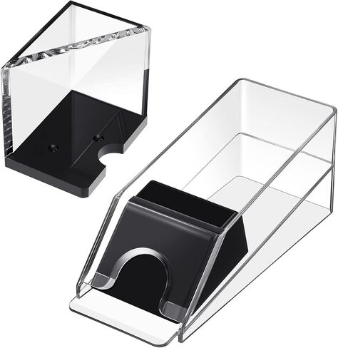 Honoson Blackjack Shoe and Discard Tray Clear Acrylic Blackjack Dealing Shoe Card Dispenser for Playing Cards Discard Holder Trays for Blackjack Game Poker Accessories (8 Deck) in Saudi Arabia