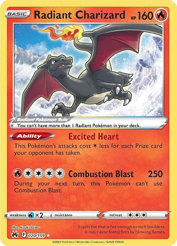 Pokemon - Radiant Charizard 020/159 - Crown Zenith - Ultra Rare Card in Saudi Arabia