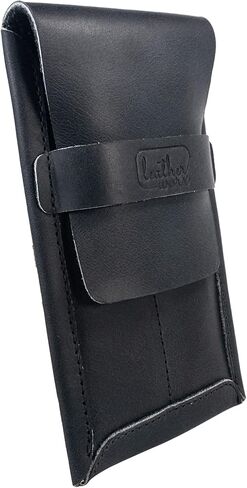 Double Pen Case Handmade from Full Grain Leather - Bourbon Brown in Kuwait