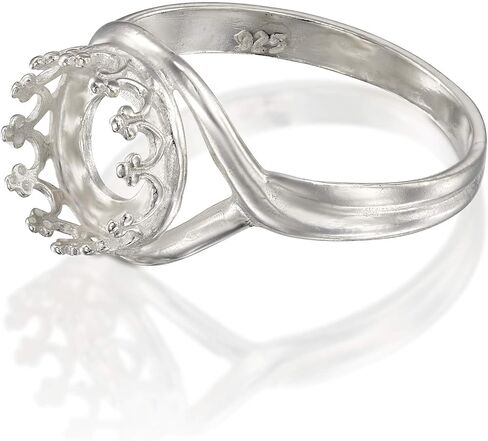925 Sterling Silver Size 5-9 Ring Blank with 8mm Round Bezel in Saudi Arabia