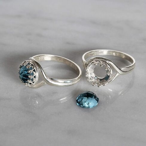 925 Sterling Silver Size 5-9 Ring Blank with 8mm Round Bezel in Saudi Arabia