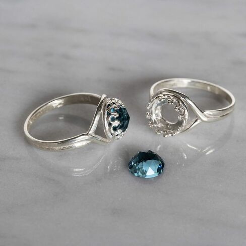 925 Sterling Silver Size 5-9 Ring Blank with 8mm Round Bezel in Saudi Arabia